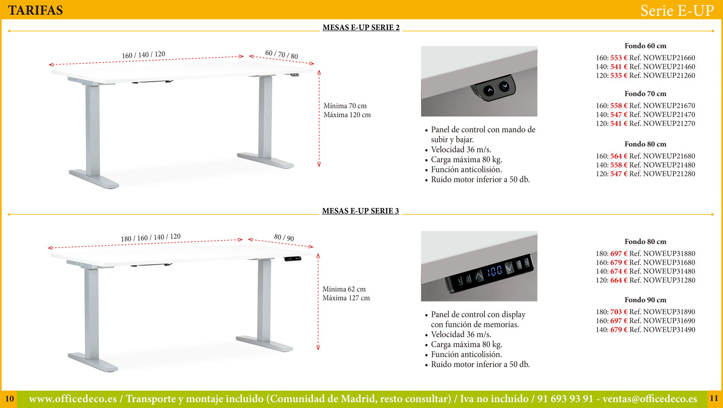 mesas-regulables-E-UP-5 Mesas de oficina regulables en altura eléctrica E-UP .