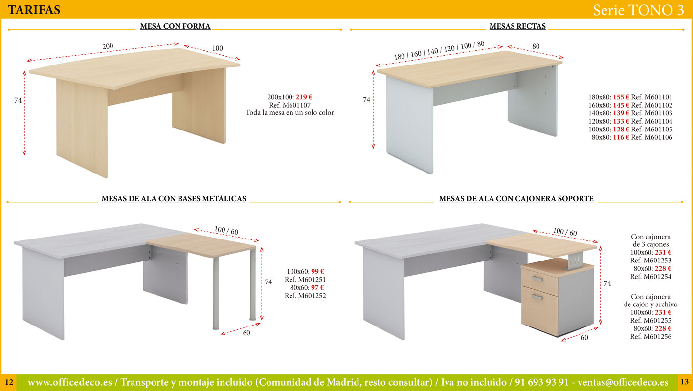 mesas-operativas-tono3-6 Mesas de oficina Serie Tono 3.