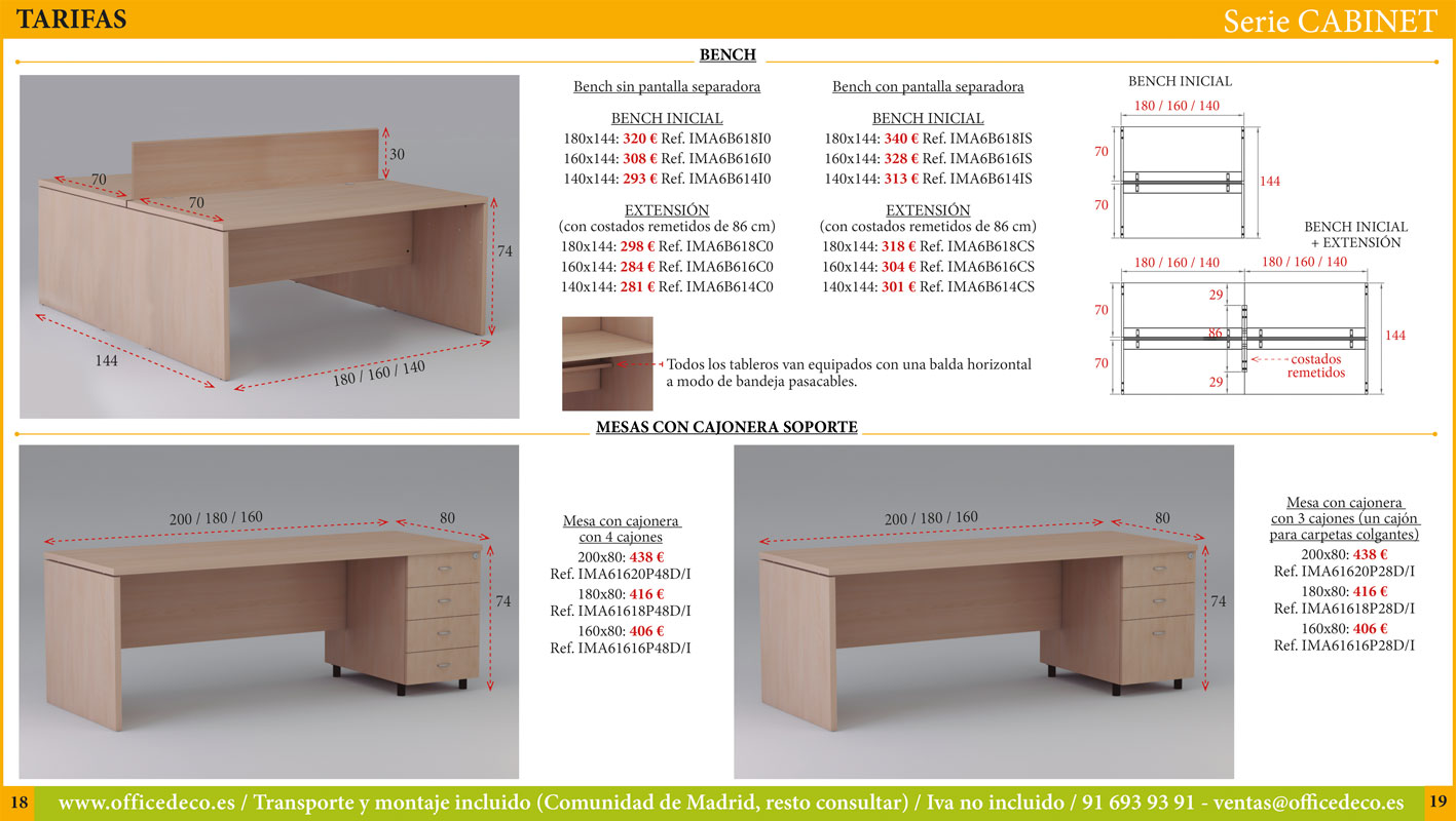 mesas-operativas-CABINET-9 Muebles de oficina serie Cabinet
