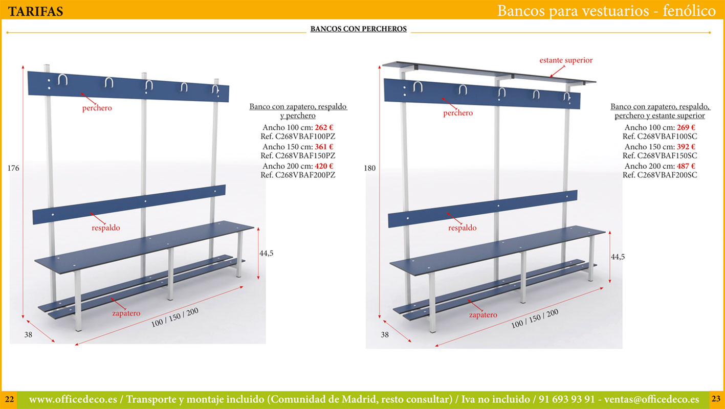 BANCO VESTUARIO 100CM