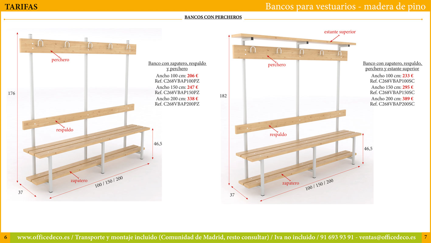 BANCO VESTUARIO 100CM