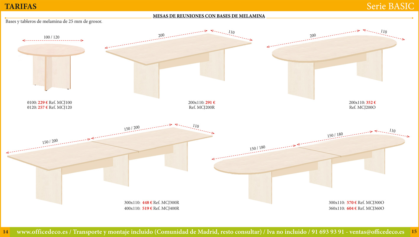 mesas de juntas serie Basic