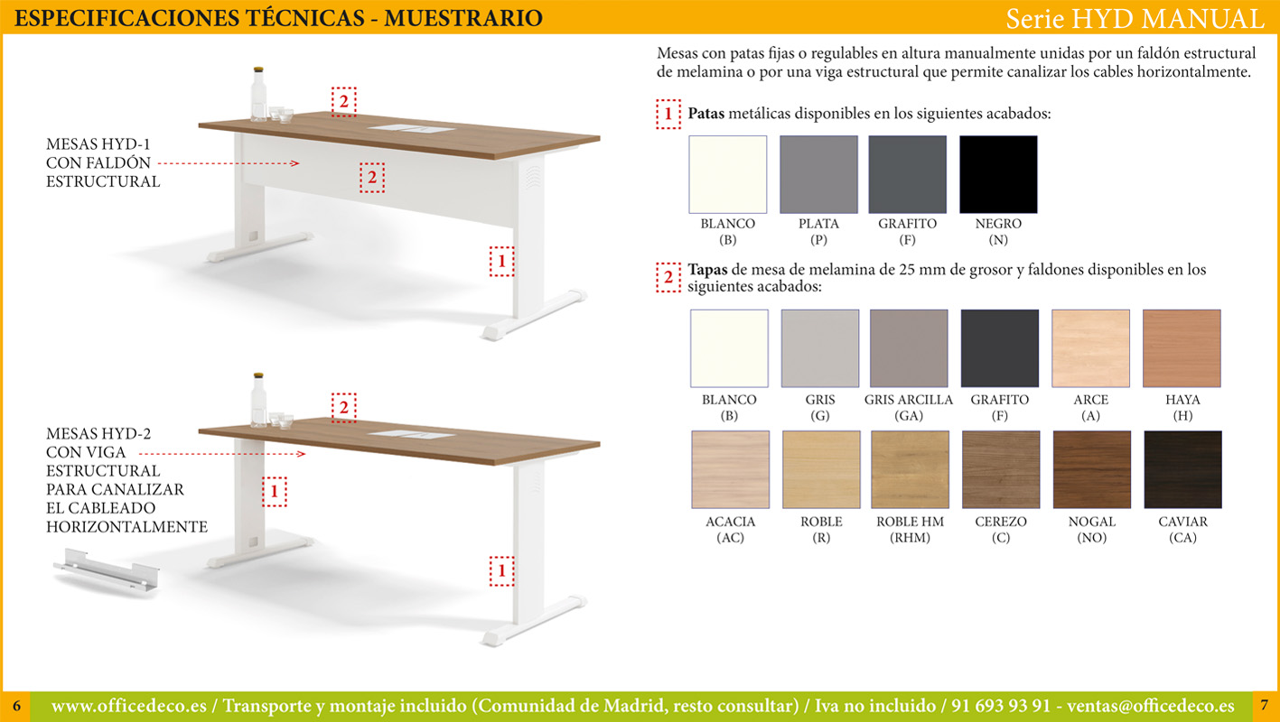 mesas-regulables-manual-HYD-3 Mesas de oficina regulables en altura manual HYD.