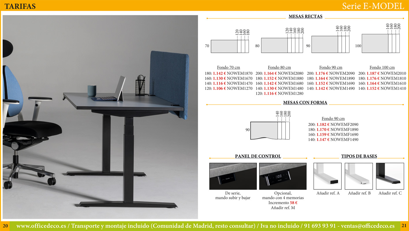 mesas-regulables-EMODEL-10 Mesas de oficina regulables en altura eléctrica serie EMODEL.