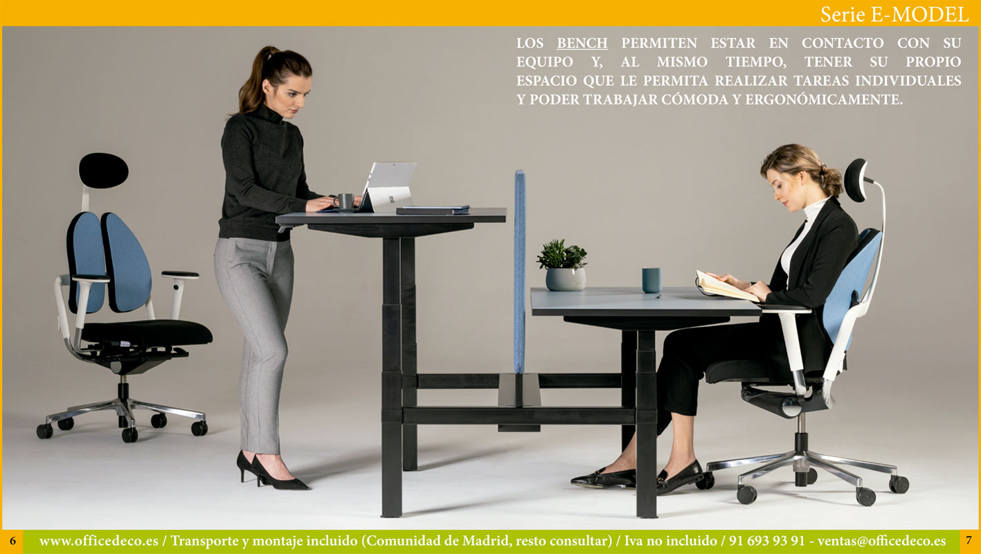 mesas-regulables-EMODEL-3 Mesas de oficina regulables en altura eléctrica serie EMODEL.