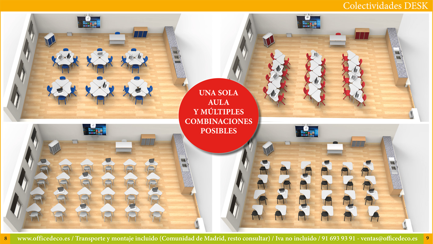 mobiliario-comunicacion-visual-DESK-4 Mesas y sillas aulas de formación