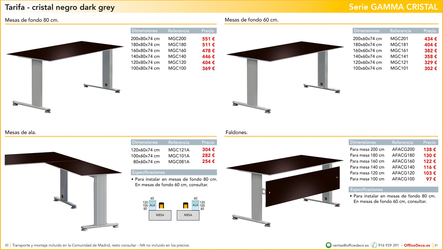 cristalgamma10 | OfficeDeco Mesas de oficina Cristal Serie GAMMA
