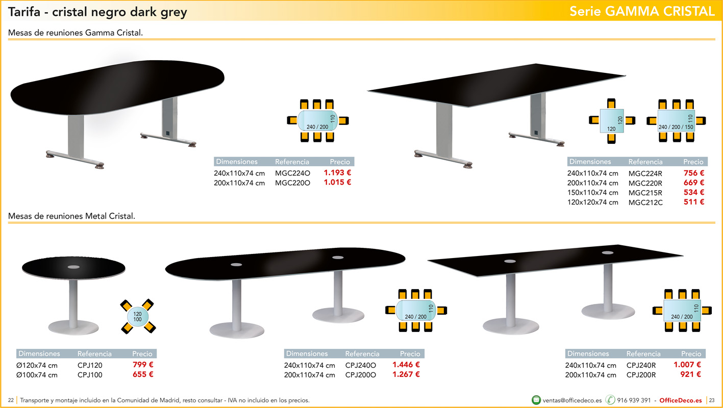cristalgamma11 | OfficeDeco Mesas de oficina Cristal Serie GAMMA