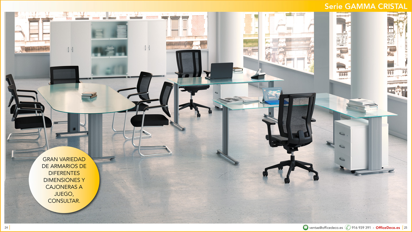 cristalgamma12 | OfficeDeco Mesas de oficina Cristal Serie GAMMA