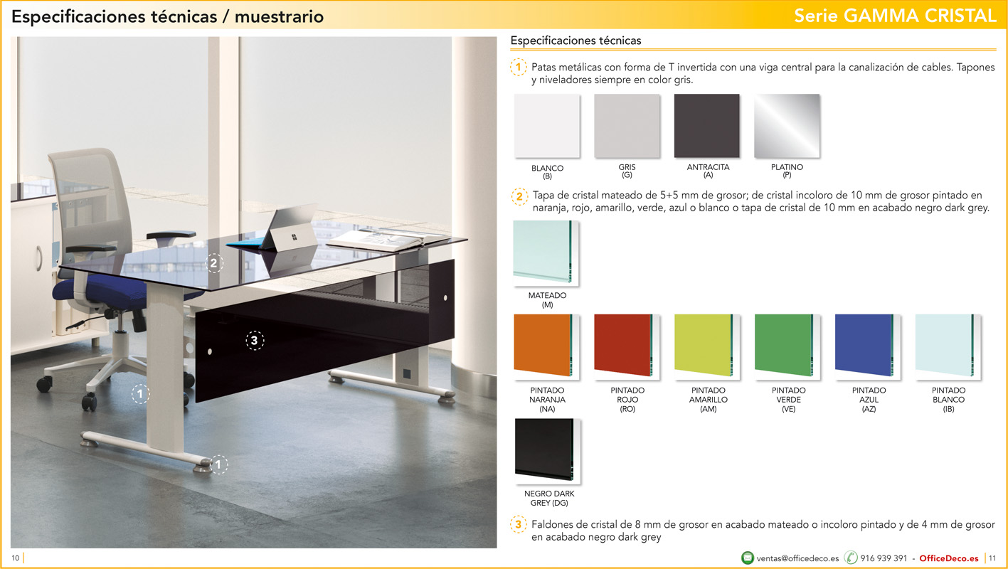 cristalgamma5 | OfficeDeco Mesas de oficina Cristal Serie GAMMA