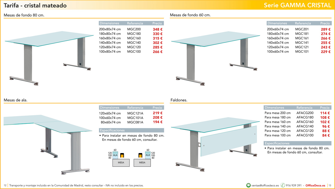 cristalgamma6 | OfficeDeco Mesas de oficina Cristal Serie GAMMA