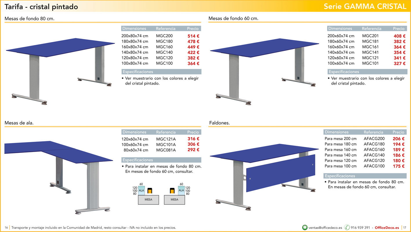 cristalgamma8 | OfficeDeco Mesas de oficina Cristal Serie GAMMA