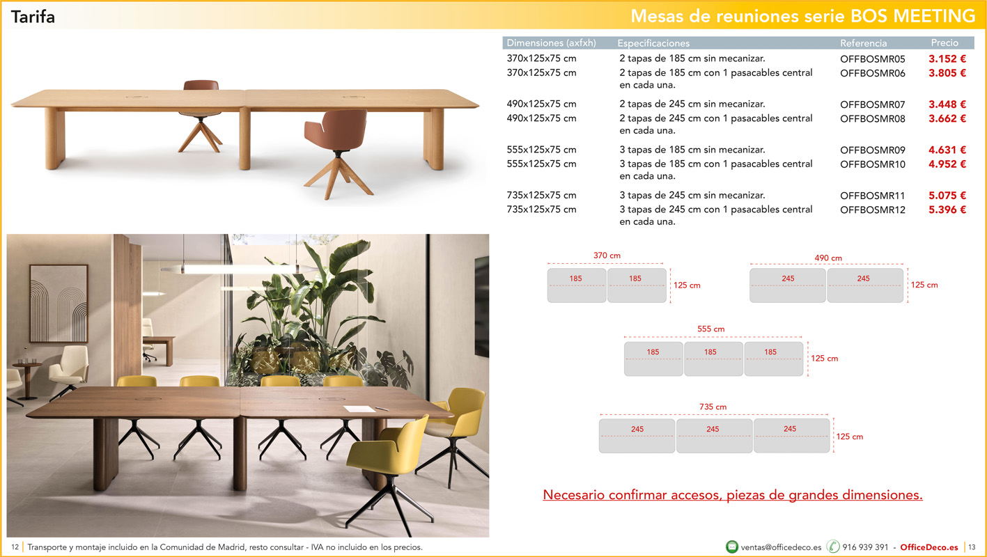BOS MEETING 6 | OfficeDeco mesas de juntas serie bos meeting