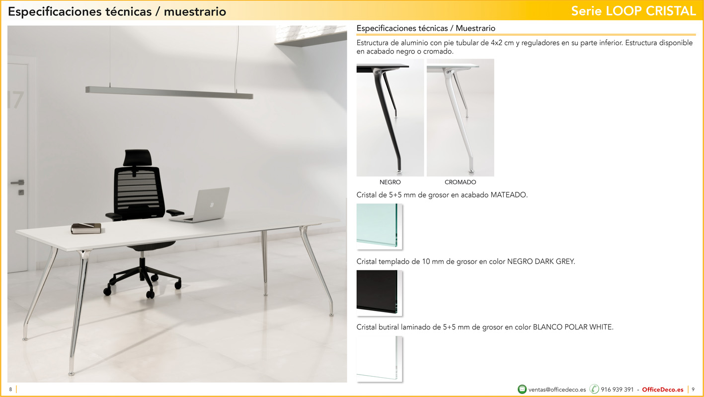 cristalloop4 | OfficeDeco Mesas de oficina Cristal Loop