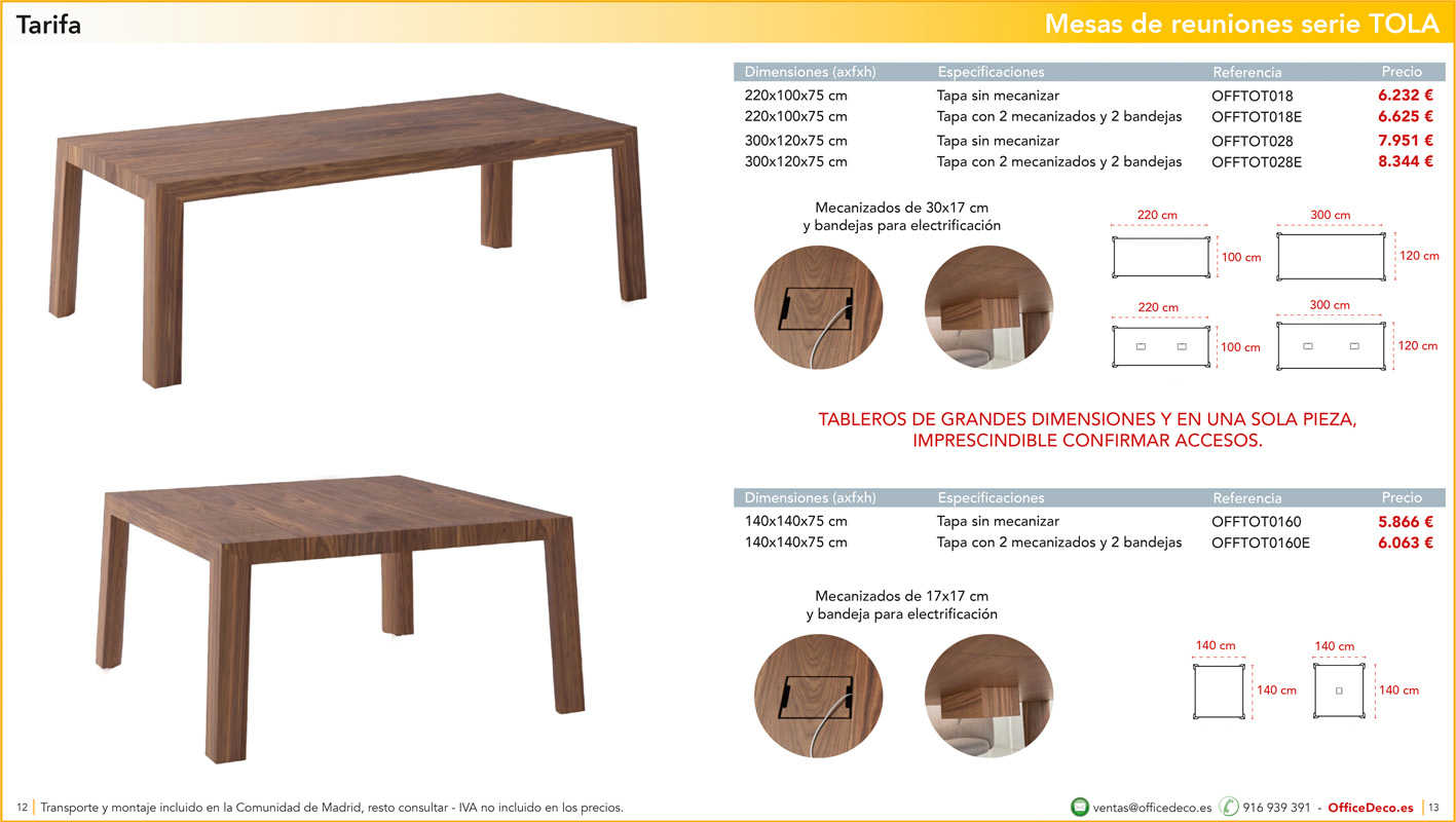 juntas tola 6 | OfficeDeco mesas de juntas serie tola