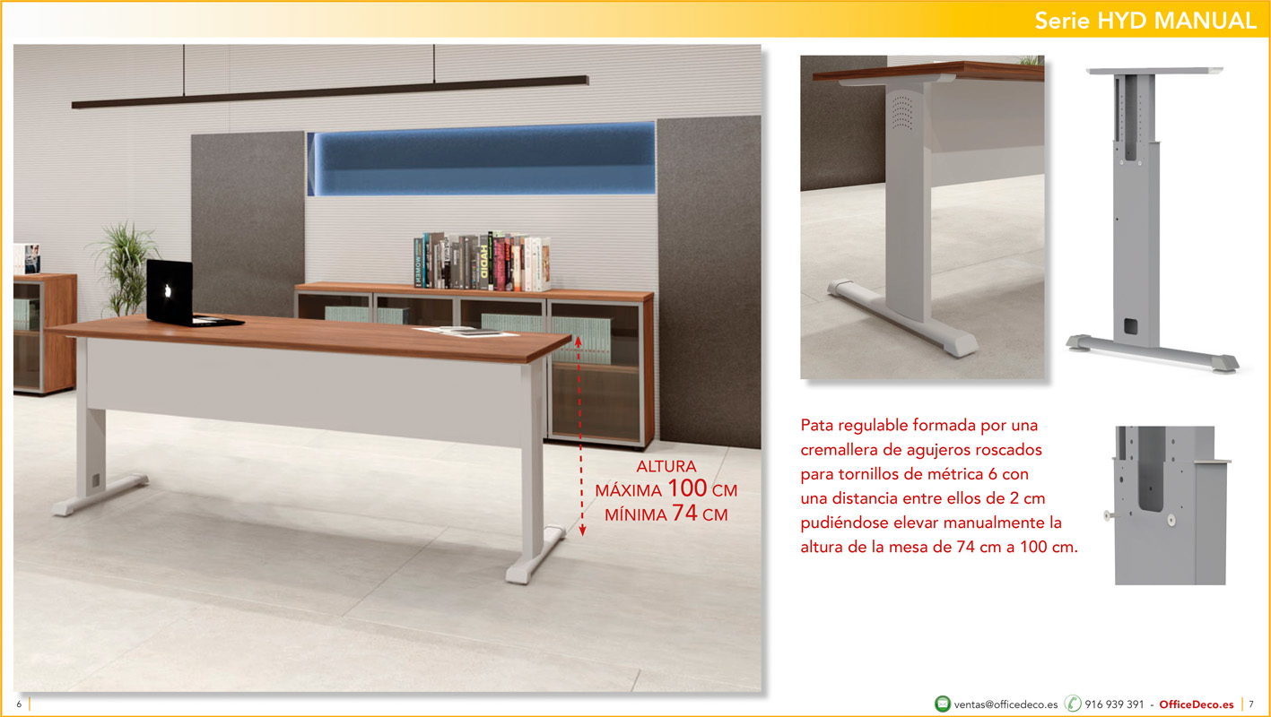 mesasregulablesmanualHYD3 | OfficeDeco Mesas de oficina regulables HYD