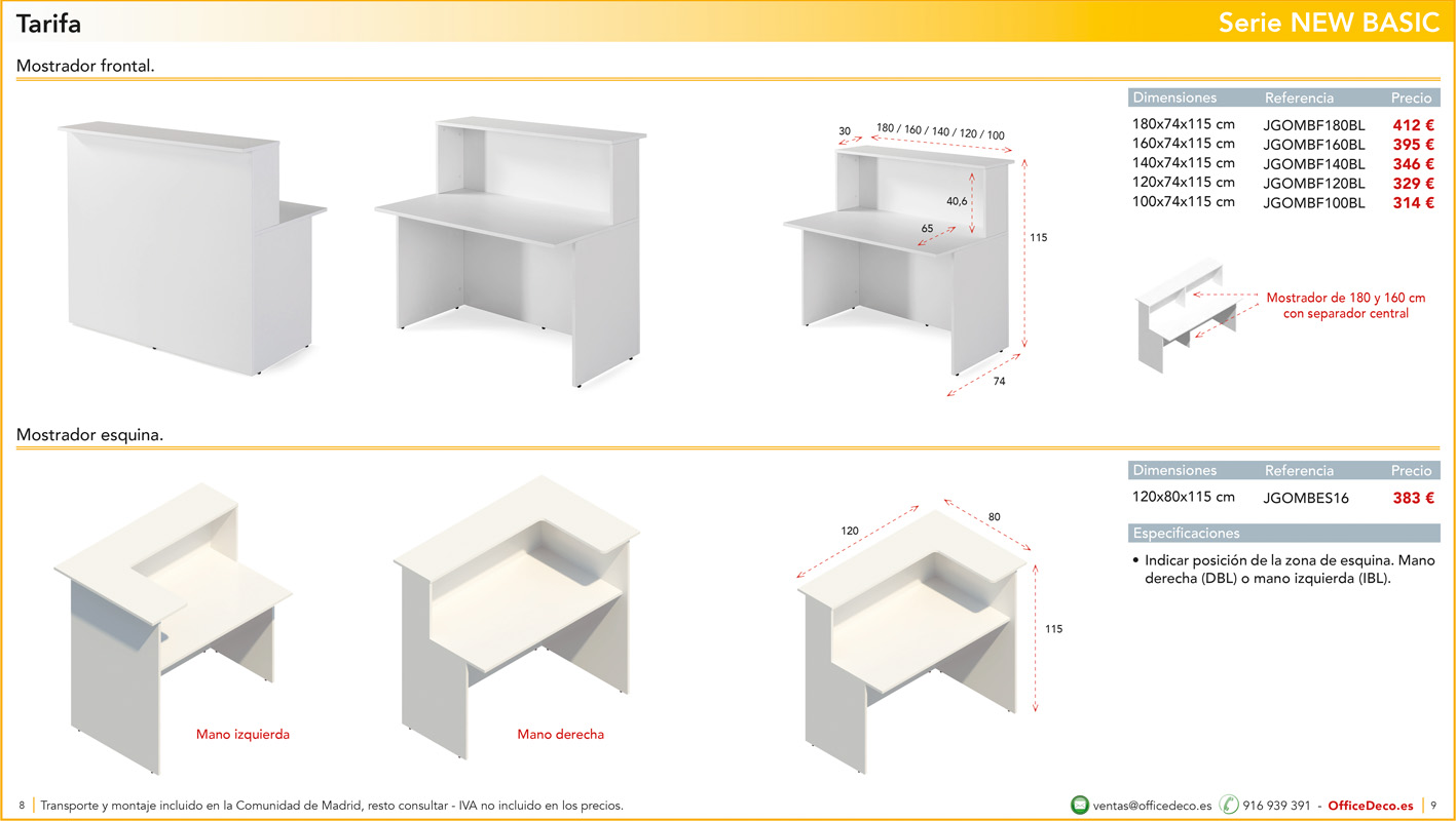 mostradoresNEWBASIC4 | OfficeDeco Mostradores y recepciones serie New Basic