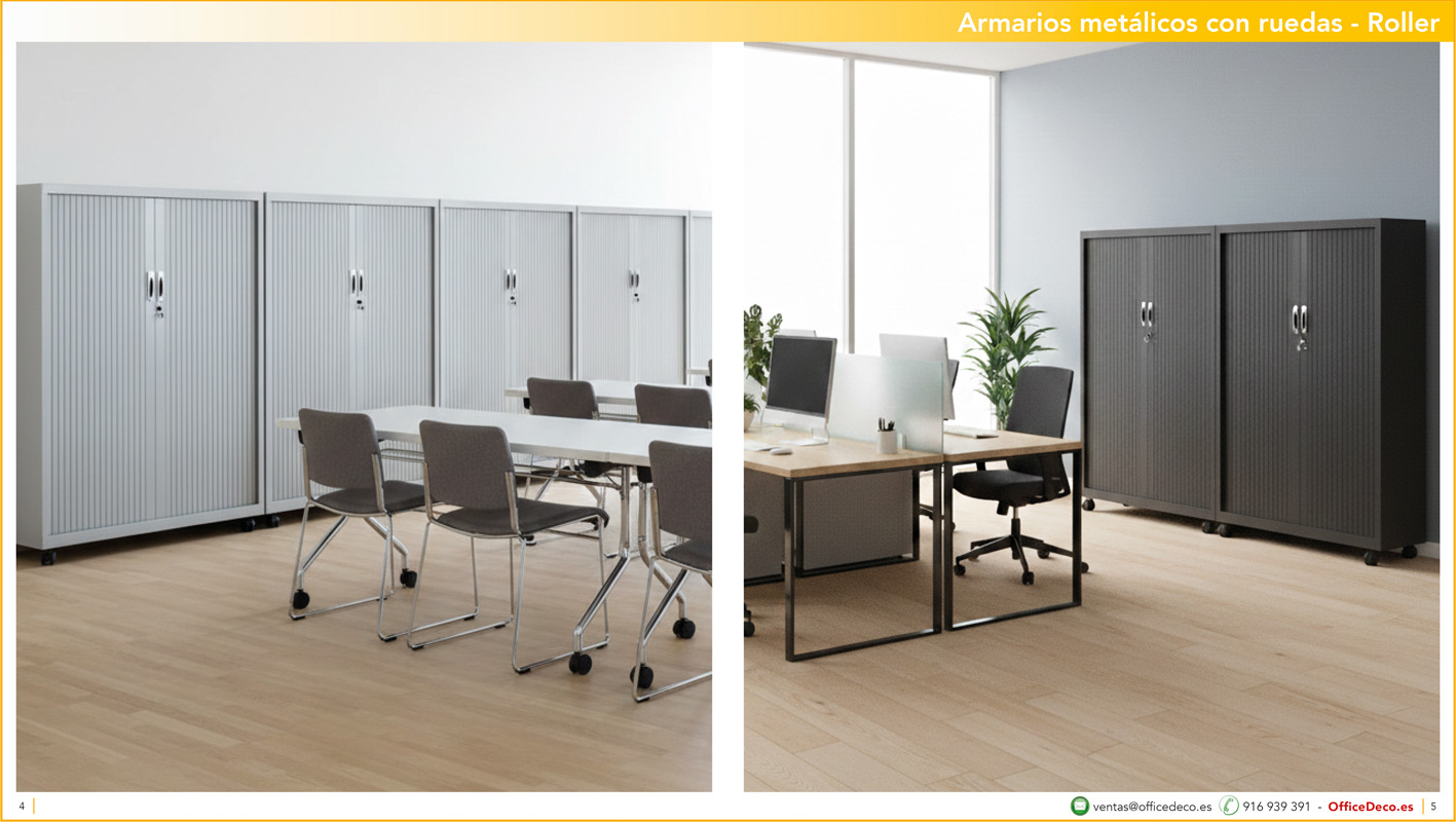armariospersianaruedas2 | OfficeDeco armarios metálicos de persiana con ruedas
