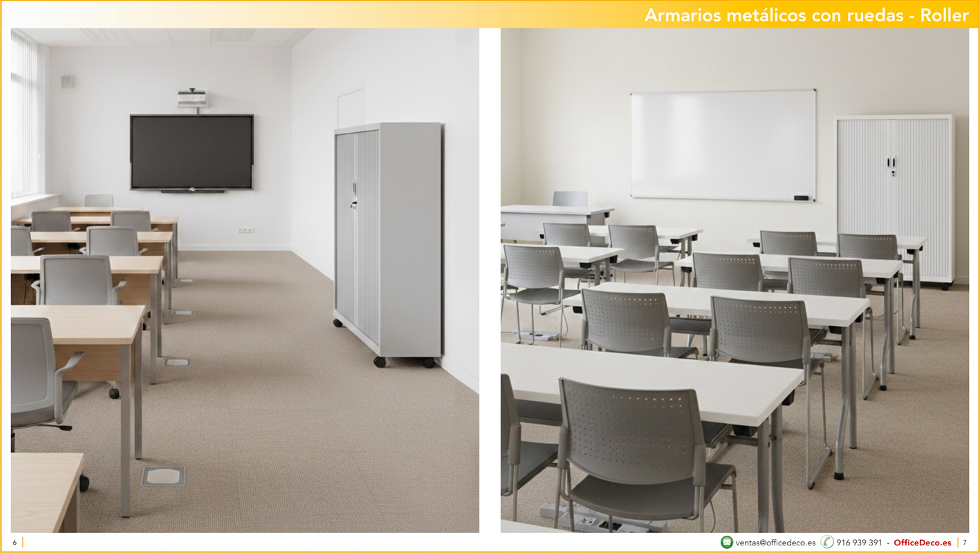 armariospersianaruedas3 | OfficeDeco armarios metálicos de persiana con ruedas