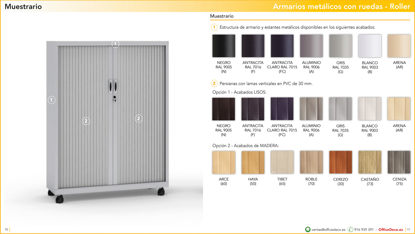 armariospersianaruedas5 | OfficeDeco armarios metálicos de persiana con ruedas