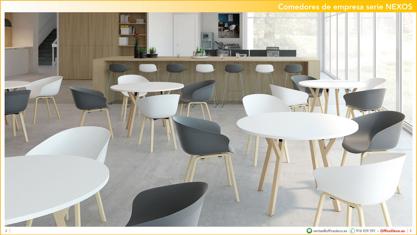 MESAS COMEDOR NEXOS 1 | OfficeDeco mobiliario para comedores de empresa y escolar serie NEXOS