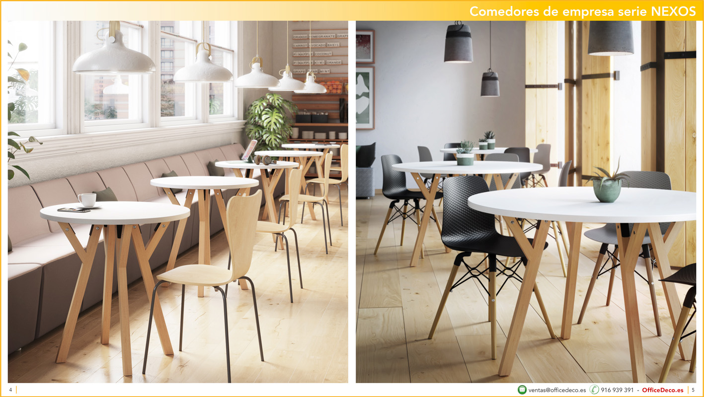 MESAS COMEDOR NEXOS 2 | OfficeDeco mobiliario para comedores de empresa y escolar serie NEXOS