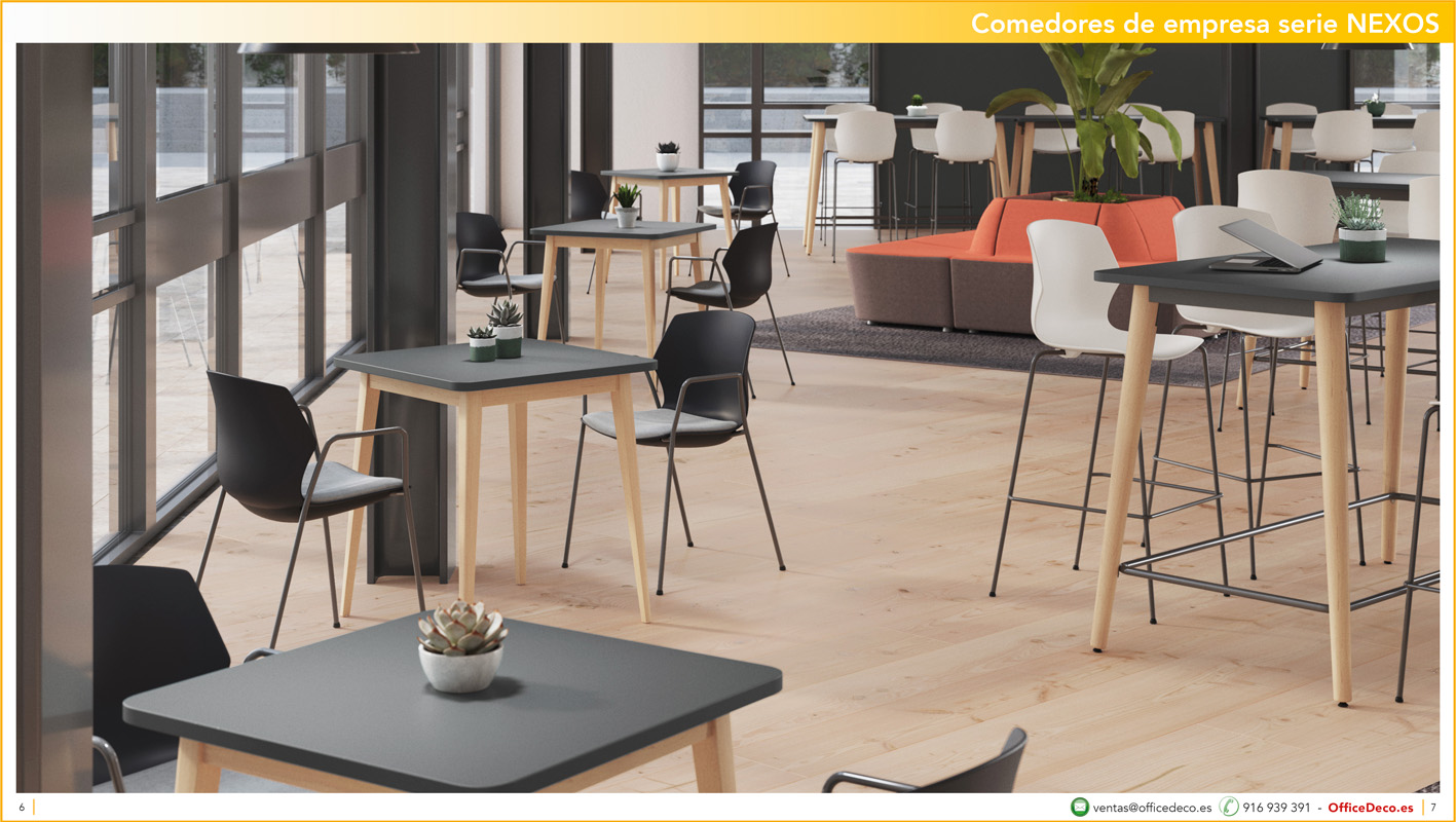 MESAS COMEDOR NEXOS 3 | OfficeDeco mobiliario para comedores de empresa y escolar serie NEXOS