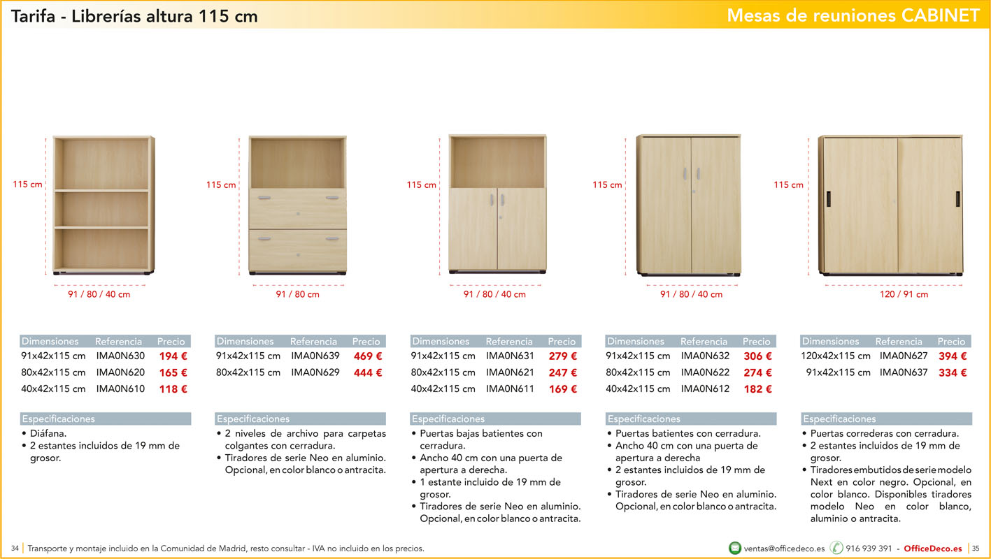 juntasCABINET17 | OfficeDeco Mesas juntas serie Cabinet