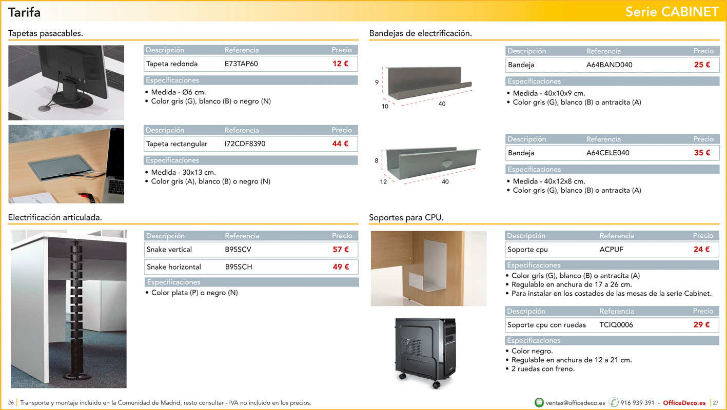 mesasoperativasCABINET13 | OfficeDeco Muebles de oficina serie Cabinet
