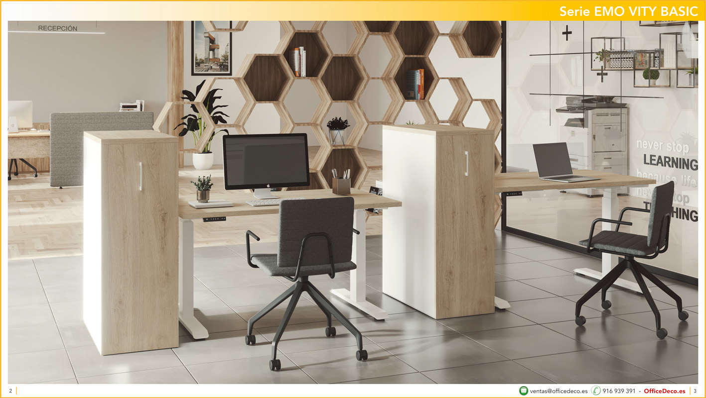 mesasregulableselectricaEMOVITY1 | OfficeDeco Emo Vity. Mesas regulables