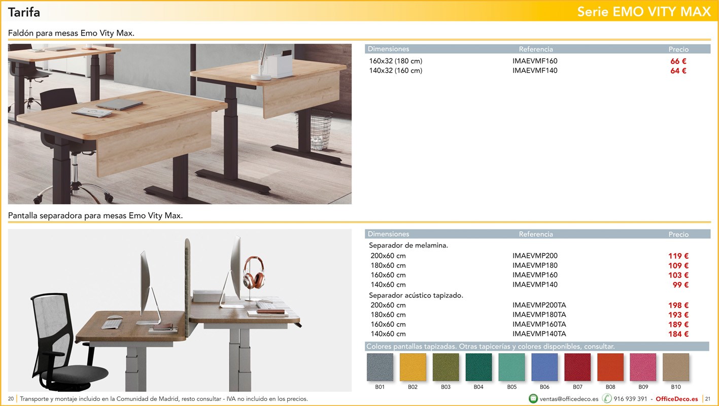 mesasregulableselectricaEMOVITY10 | OfficeDeco Emo Vity. Mesas regulables