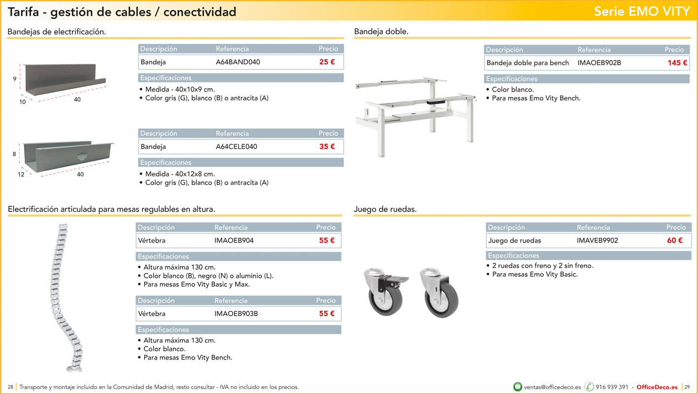 mesasregulableselectricaEMOVITY14 | OfficeDeco Emo Vity. Mesas regulables