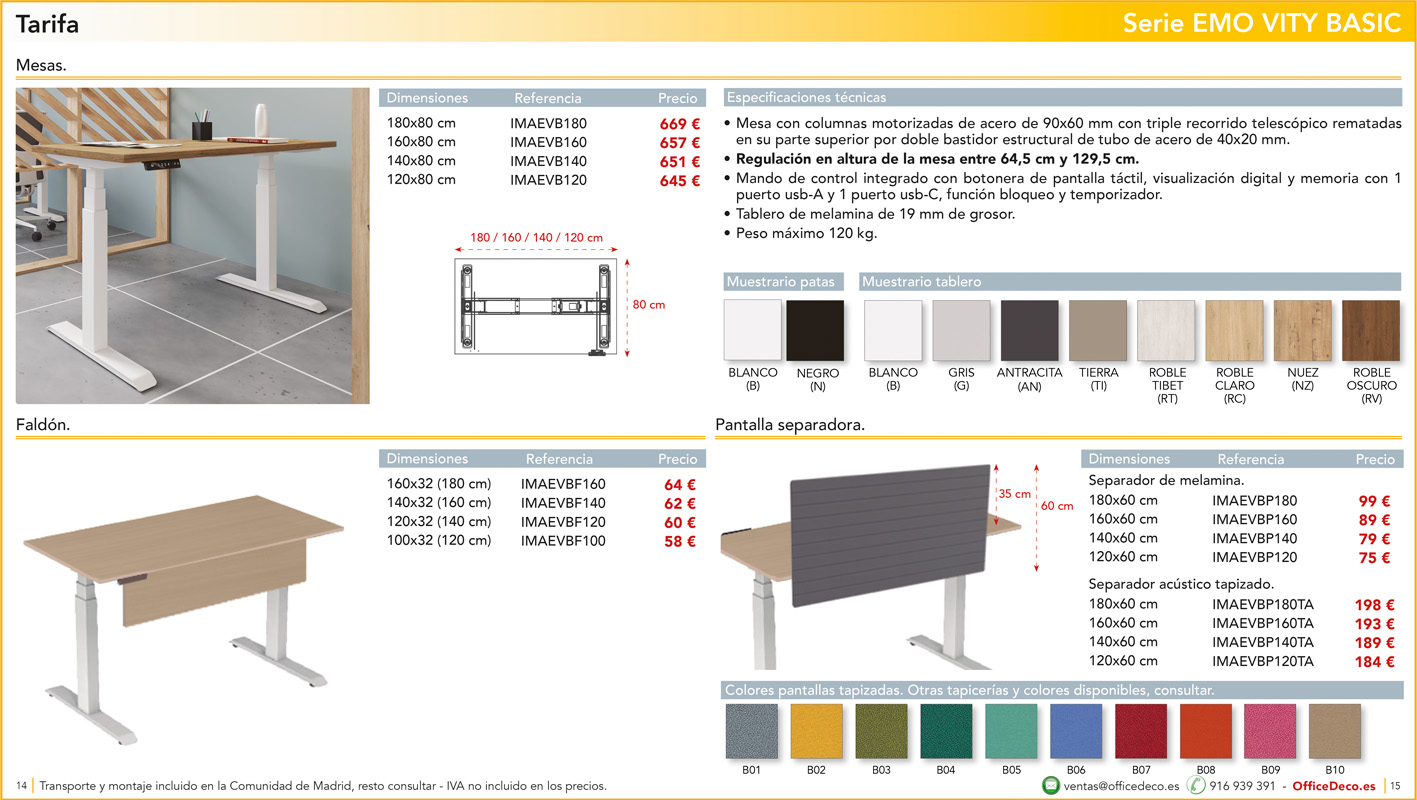 mesasregulableselectricaEMOVITY7 | OfficeDeco Emo Vity. Mesas regulables