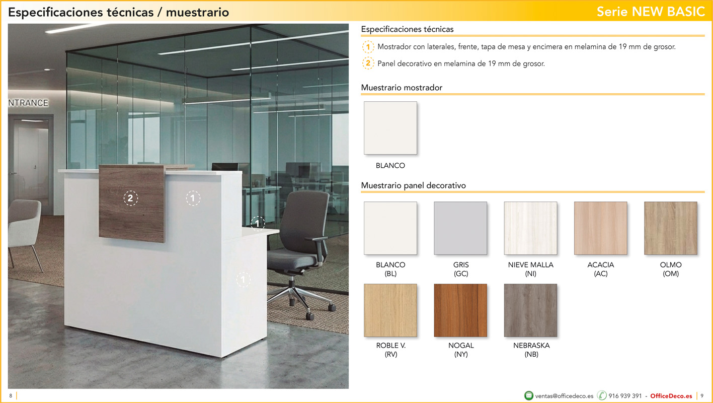 mostradoresNEWBASIC4 | OfficeDeco Mostradores y recepciones serie New Basic