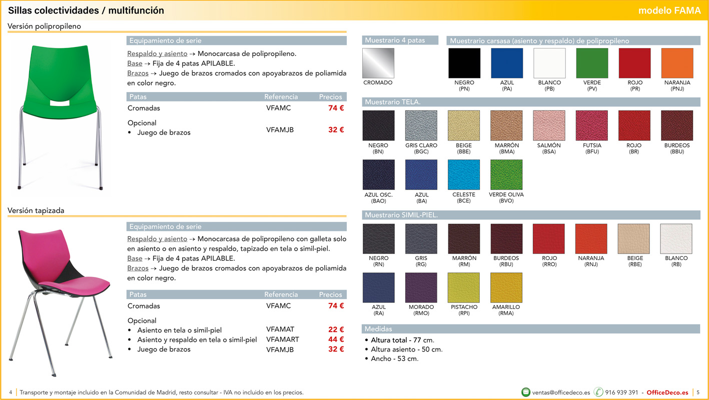 colectividades2 | OfficeDeco Sillas multifunción y colectividades
