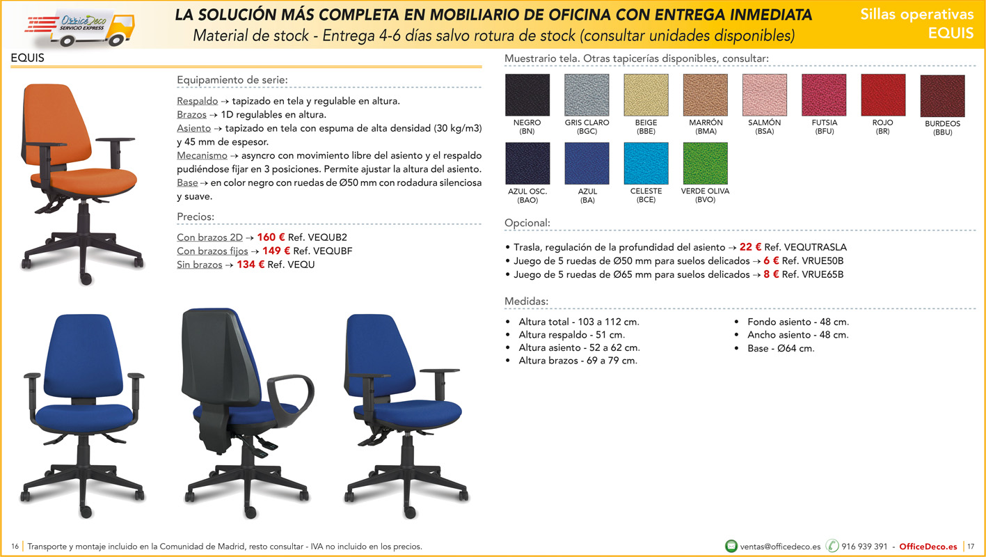 servicio express sillas 8 | OfficeDeco Sillas de oficina entrega inmediata