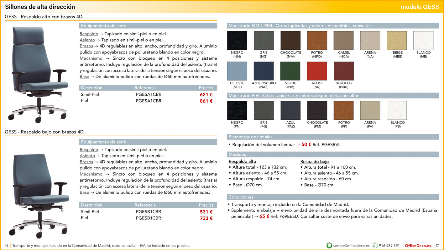 silleriaaltadireccion23 | OfficeDeco Sillones de oficina de alta dirección