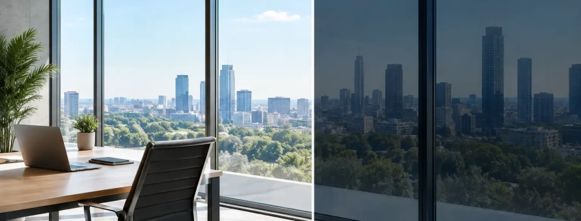 Vidrio electrocrómico para oficinas eficientes | OfficeDeco Vidrio electrocrómico para oficinas eficientes